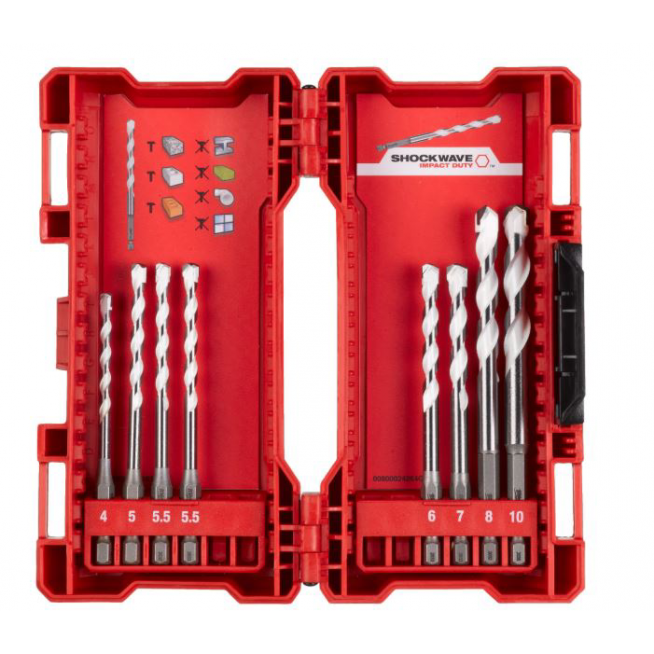 ESTUCHE DE PLÁSTICO CON 8 BROCAS MULTIMATERIAL