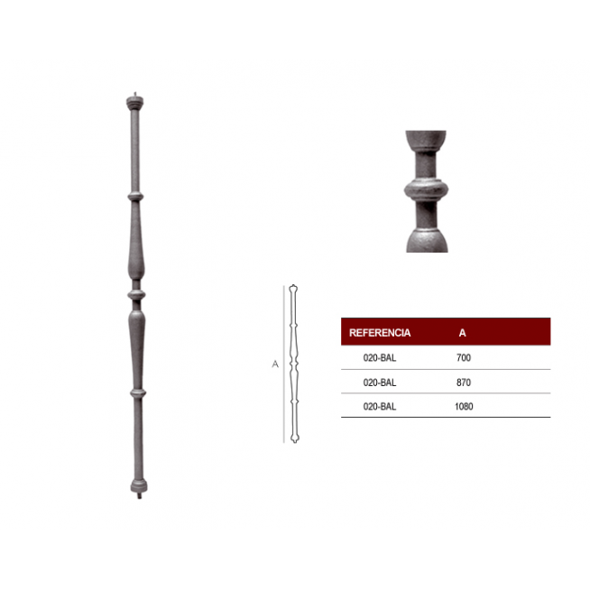BALAUSTRE H.FUNDIDO 870mm.