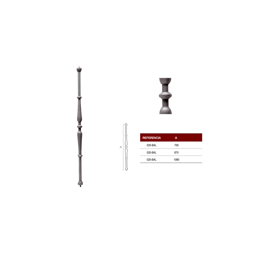 BALAUSTRE H.FUNDIDO 700mm.