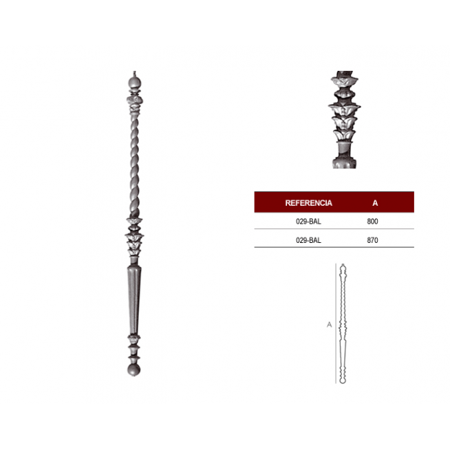 BALAUSTRE H.FUNDIDO 870mm.