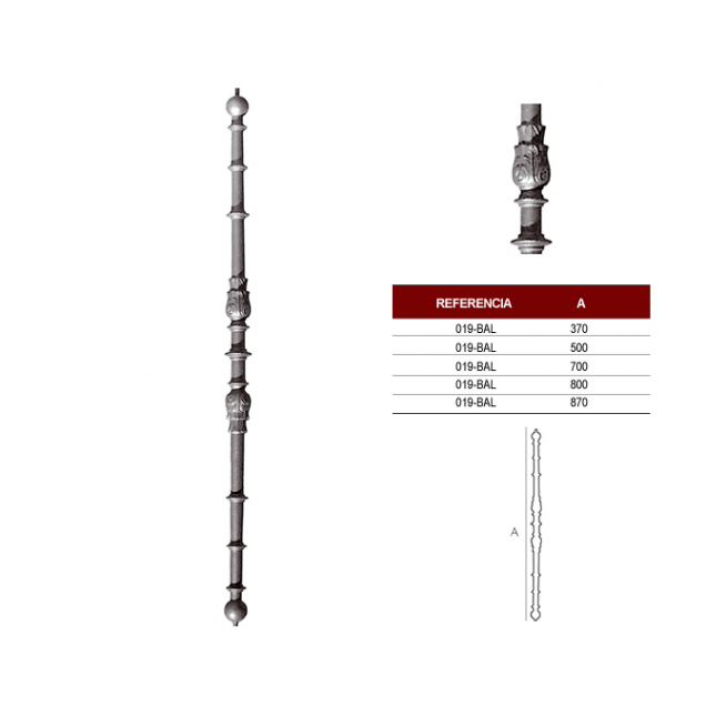 BALAUSTRE H.FUNDIDO 700mm.