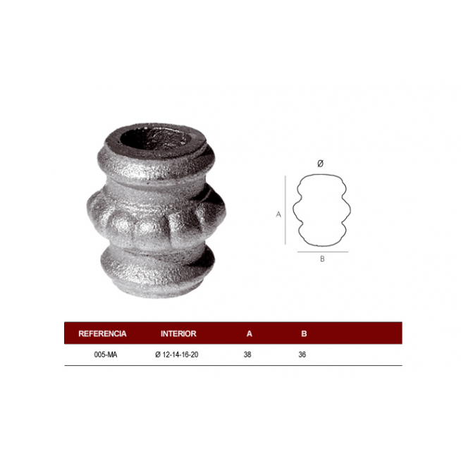 MACOLLA CENTRAL R-16mm.