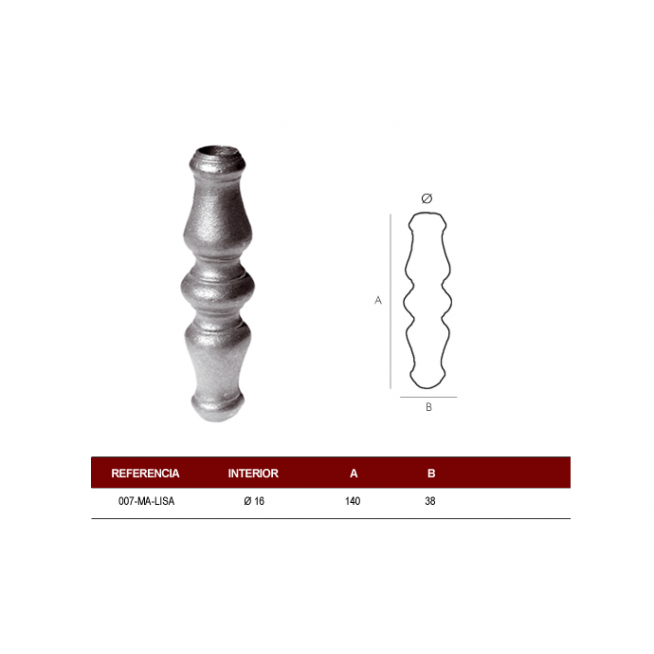MACOLLA CENTRAL R-16mm.LISA