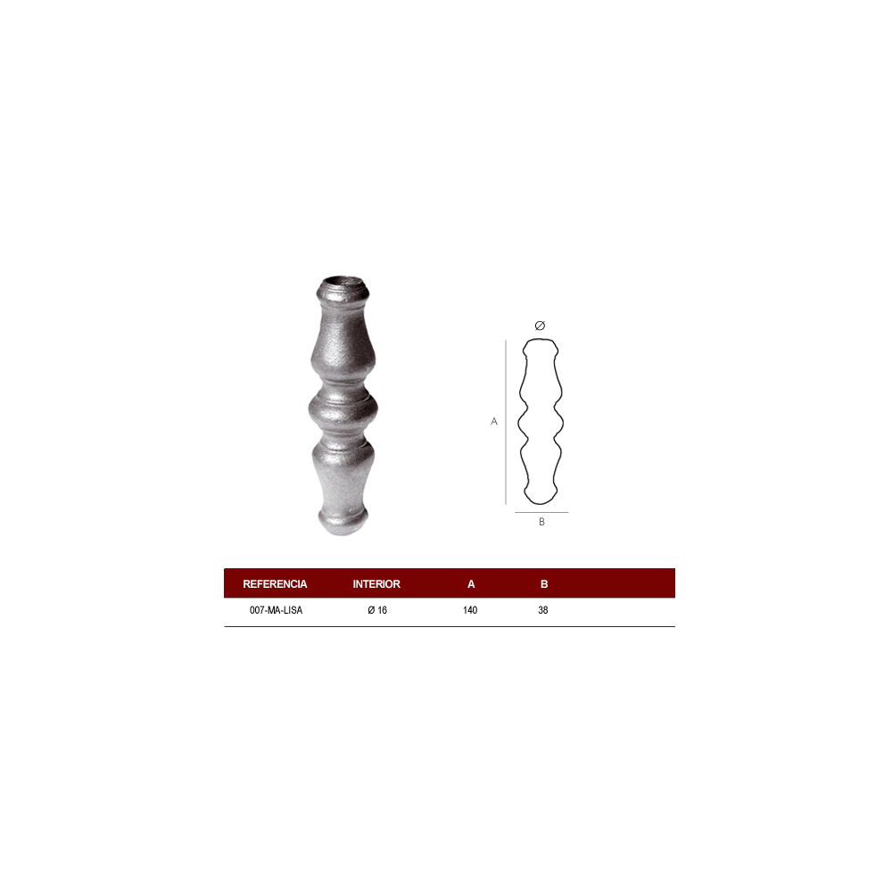MACOLLA CENTRAL R-16mm.LISA