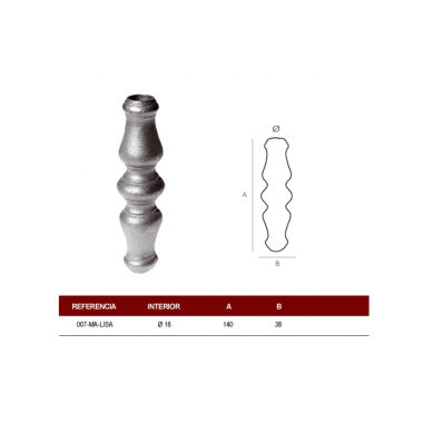 MACOLLA CENTRAL R-16mm.LISA