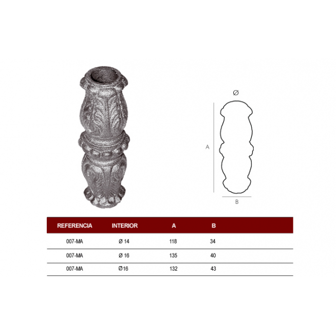 MACOLLA CENTRAL R-16mm.